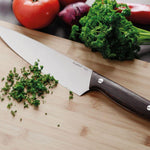 Couteau de cuisine avec manche en bois foncé 20 cm